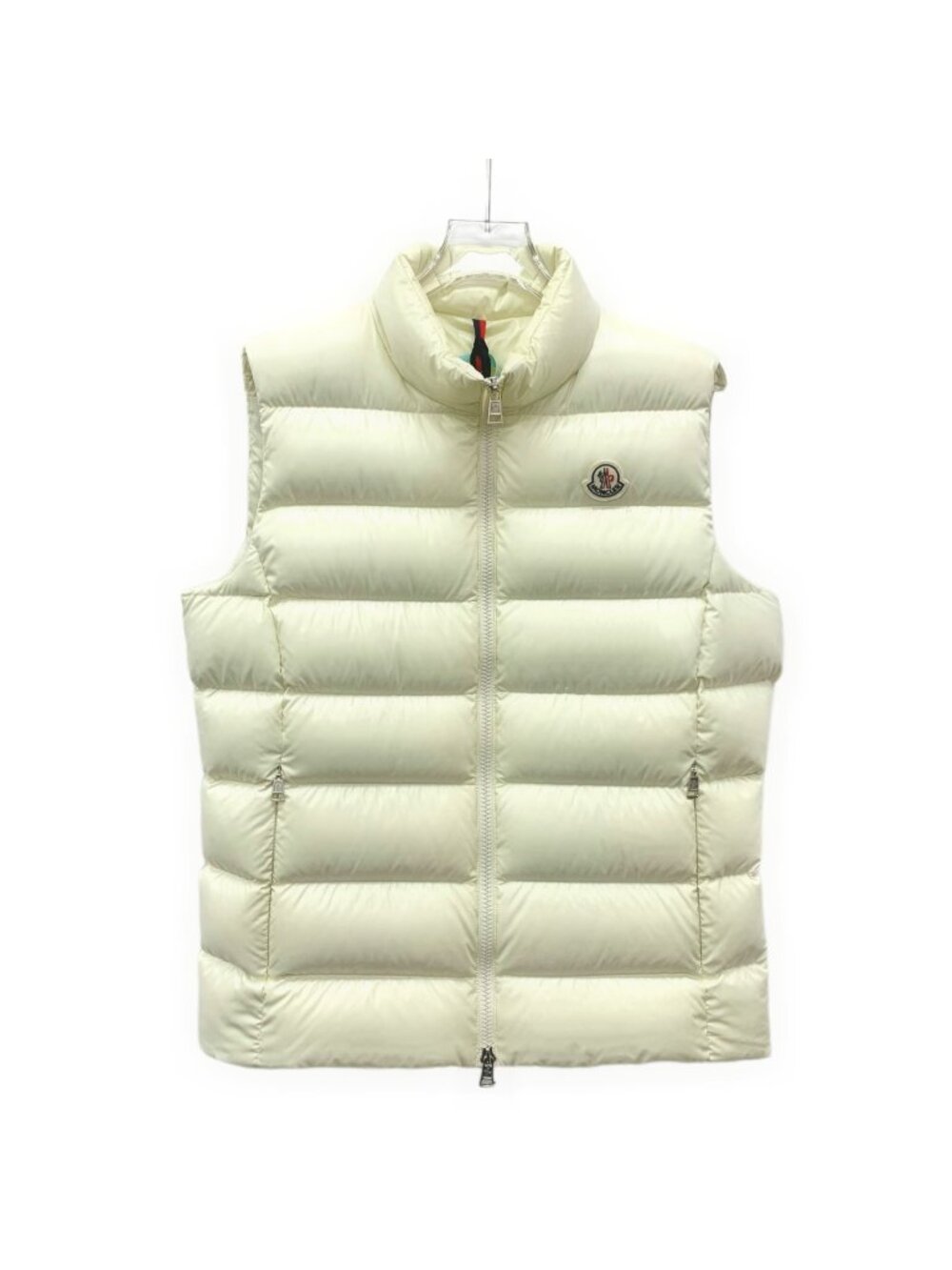 Moncler 2022 Leang Beige Logo Patch Down Vest